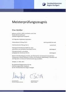 Meisterbrief Elias Hänßler neu